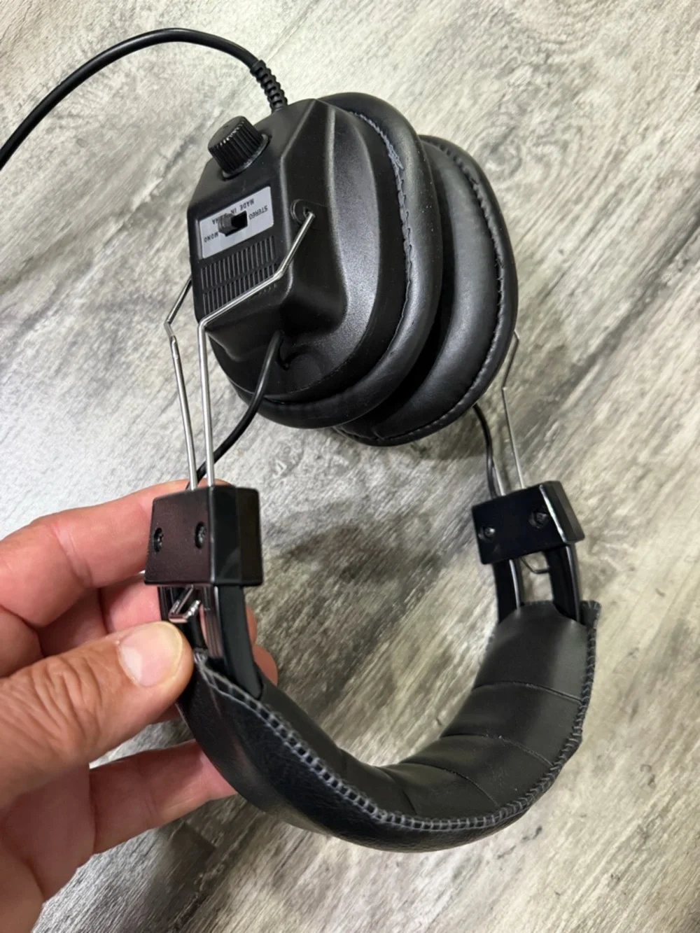 Vintage Black Over-Ear Headphones with Padded Headband